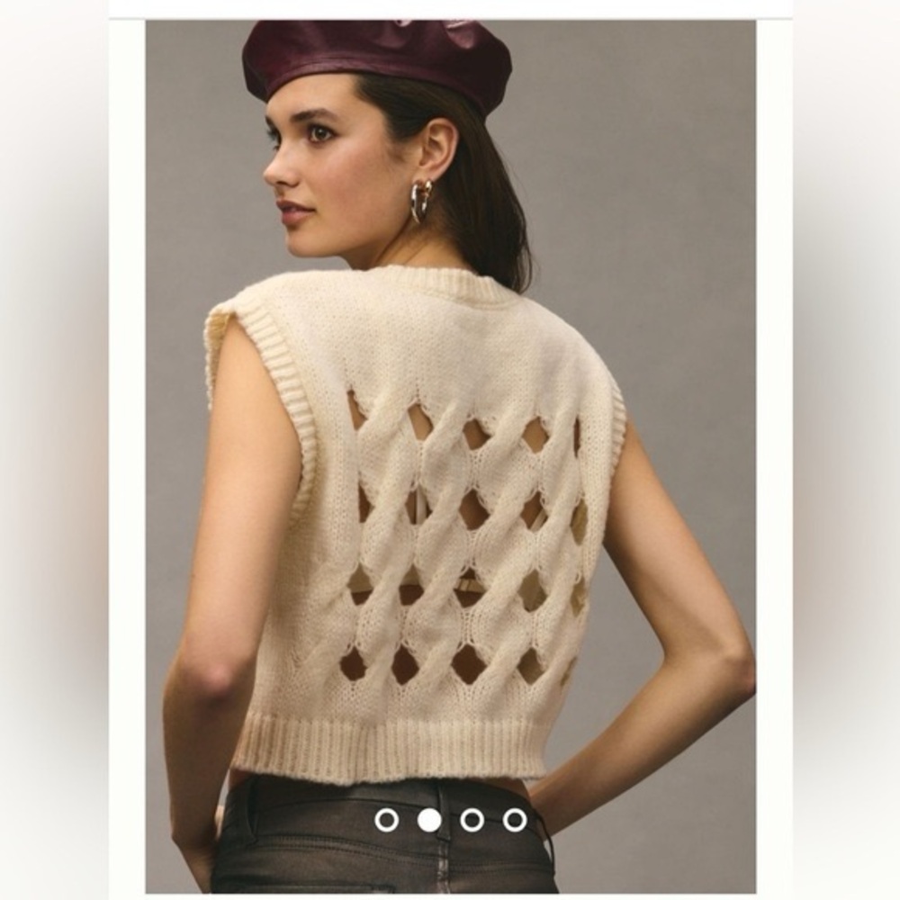 Anthropologie Pilcro Women’s Cutout Knit Vest ONE SIZE NWOT - Picture 2 of 13